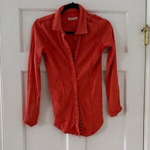 We The Free Coral Ribbed Shirt